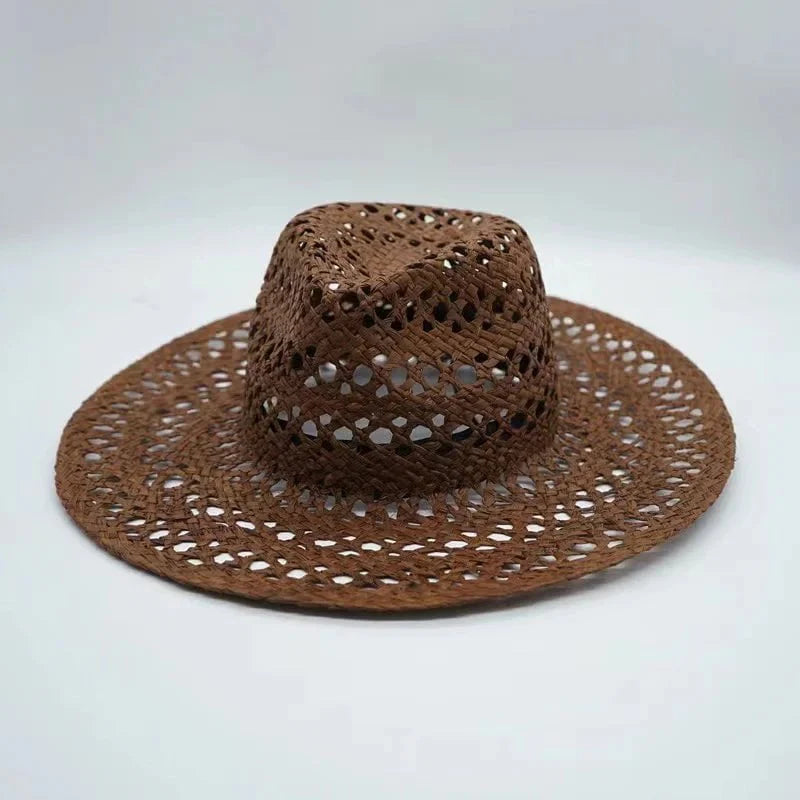 Hand-woven raffia hat