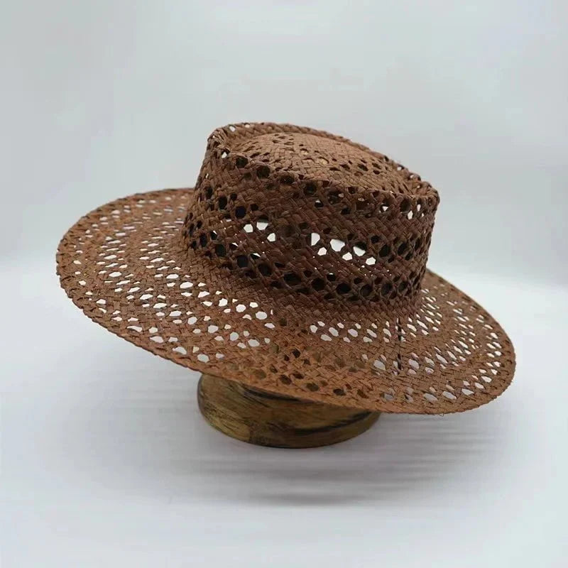 Hand-woven raffia hat