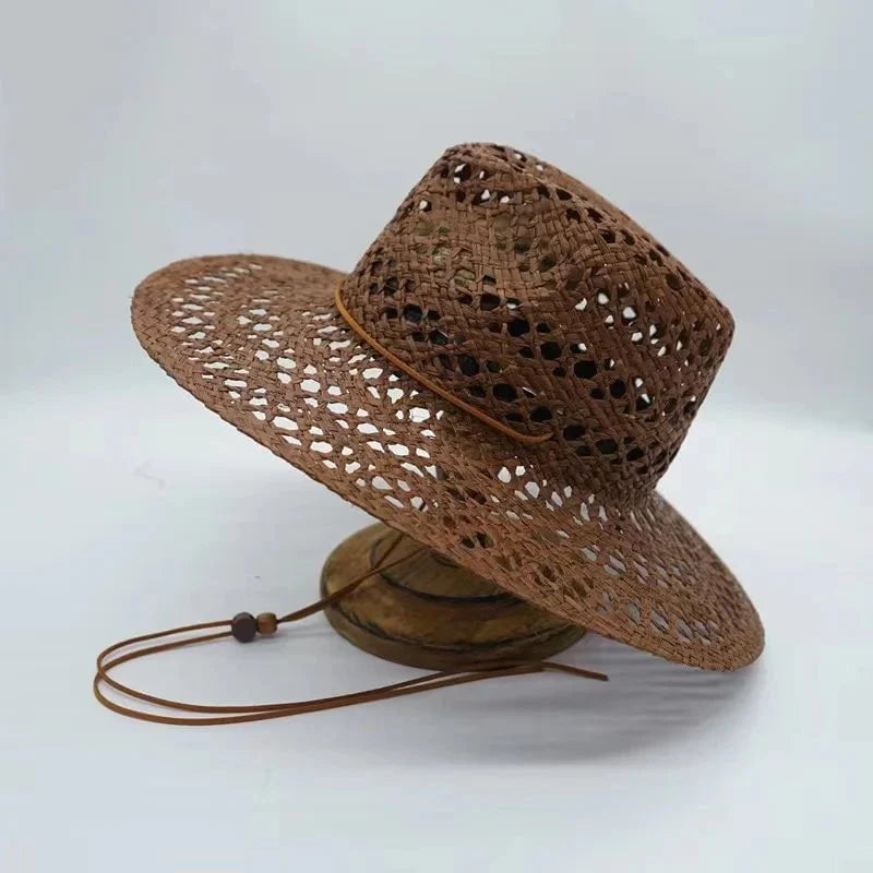 Hand-woven raffia hat