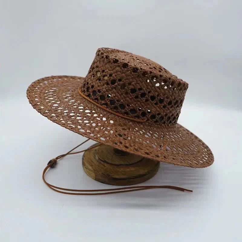 Hand-woven raffia hat