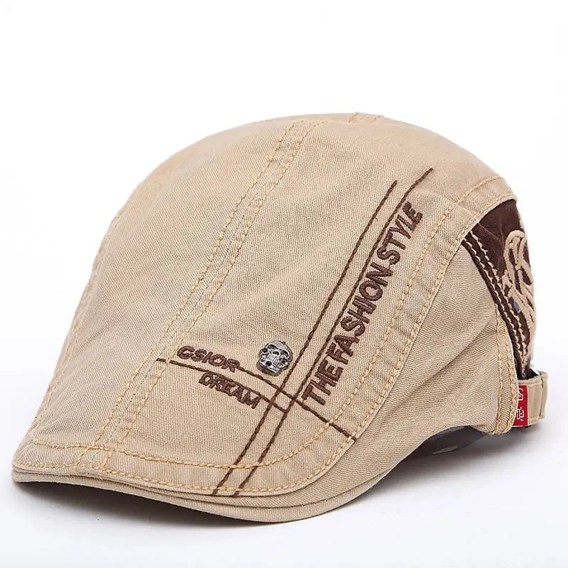 Embroidered cotton beret