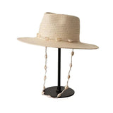Straw hat with drawstring