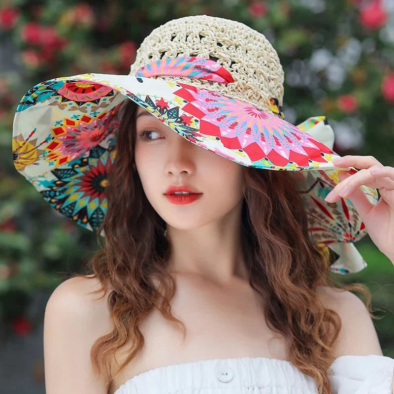 Floral straw hat