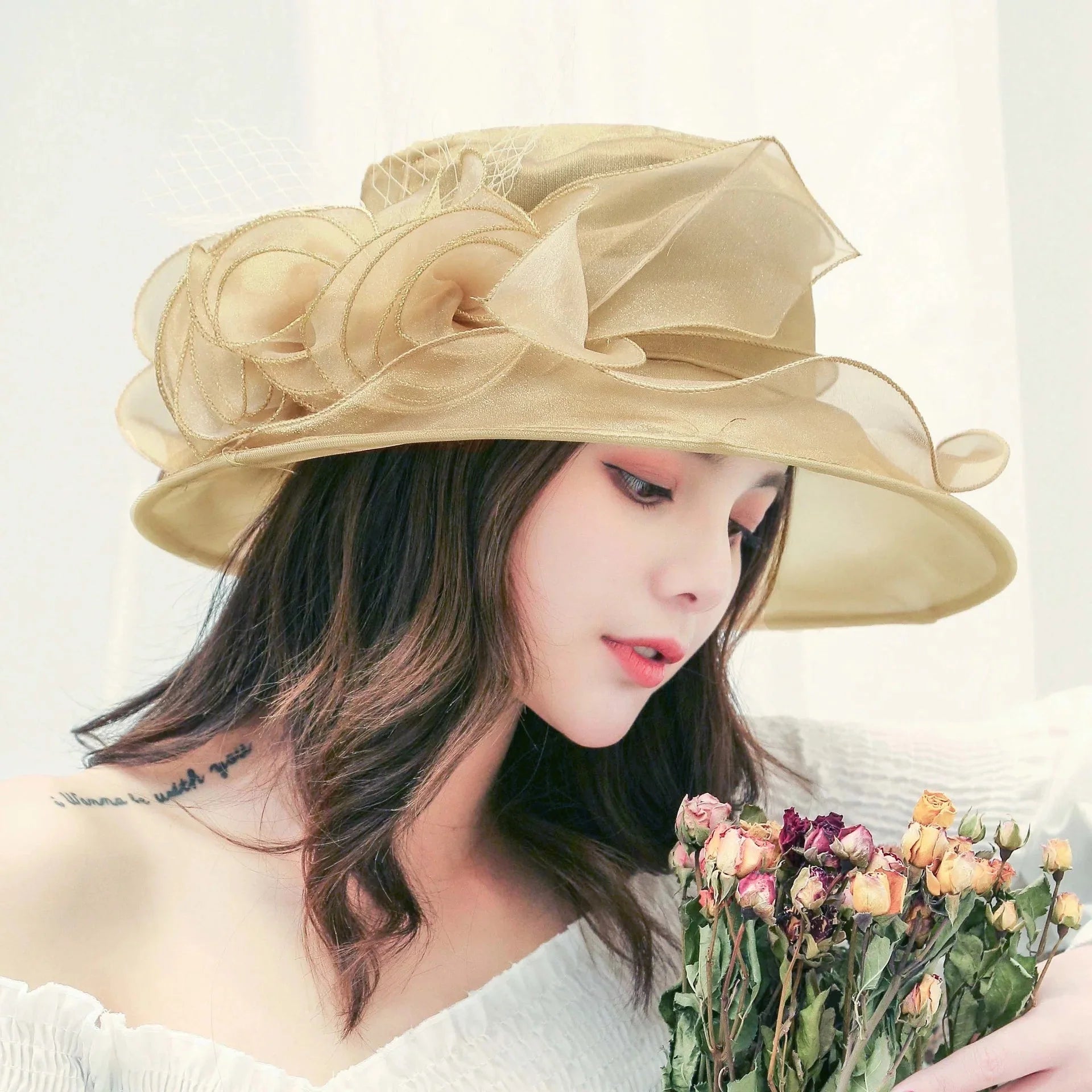 Organza church hats