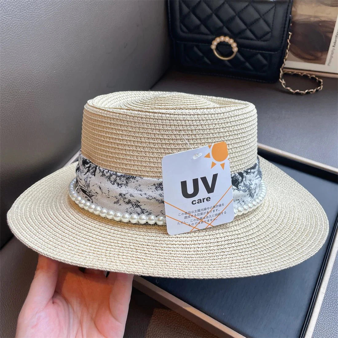 Flat-top straw hat