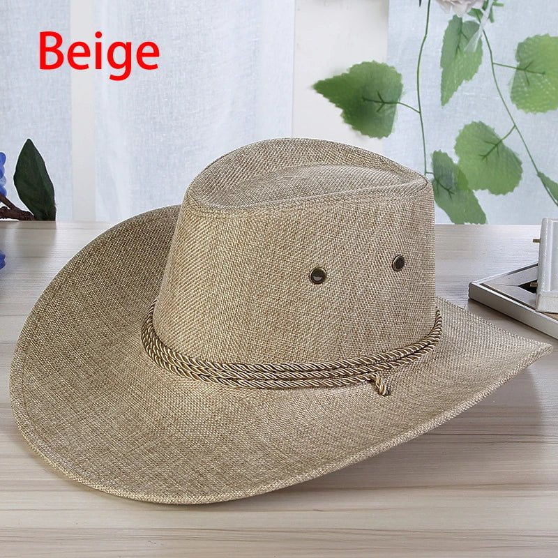 Cowboy straw hat in denim