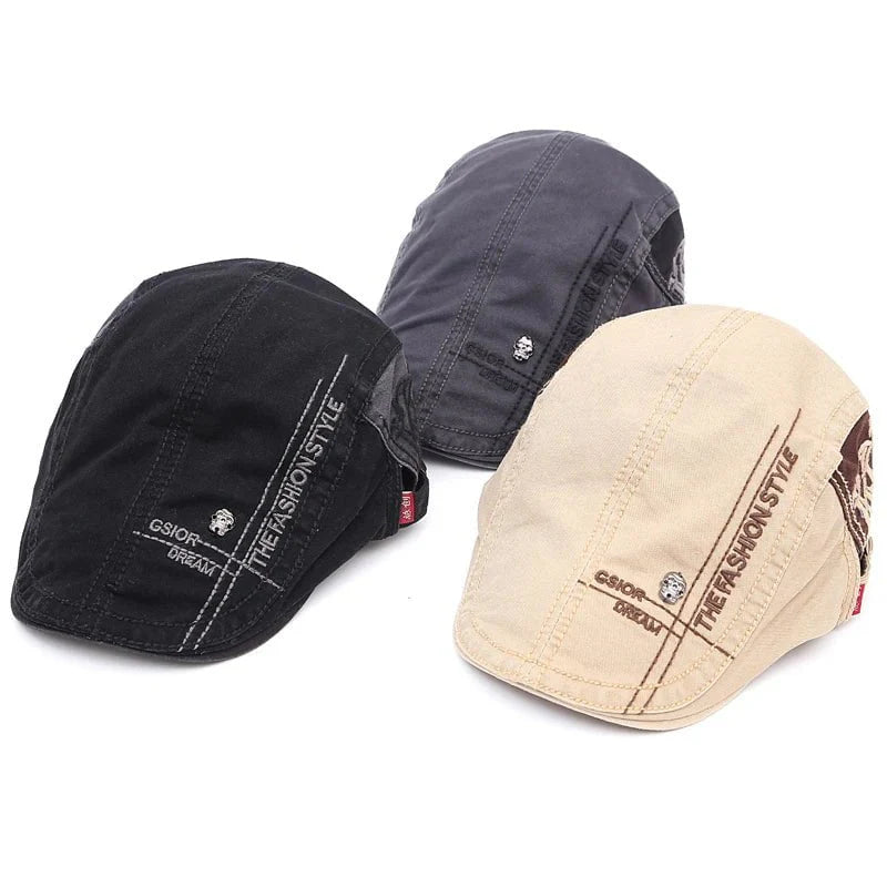 Embroidered cotton beret