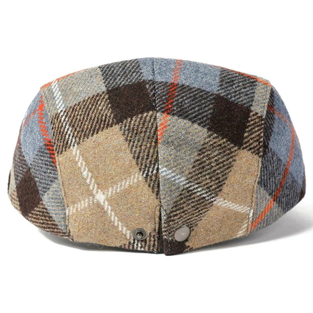 Checked wool beret