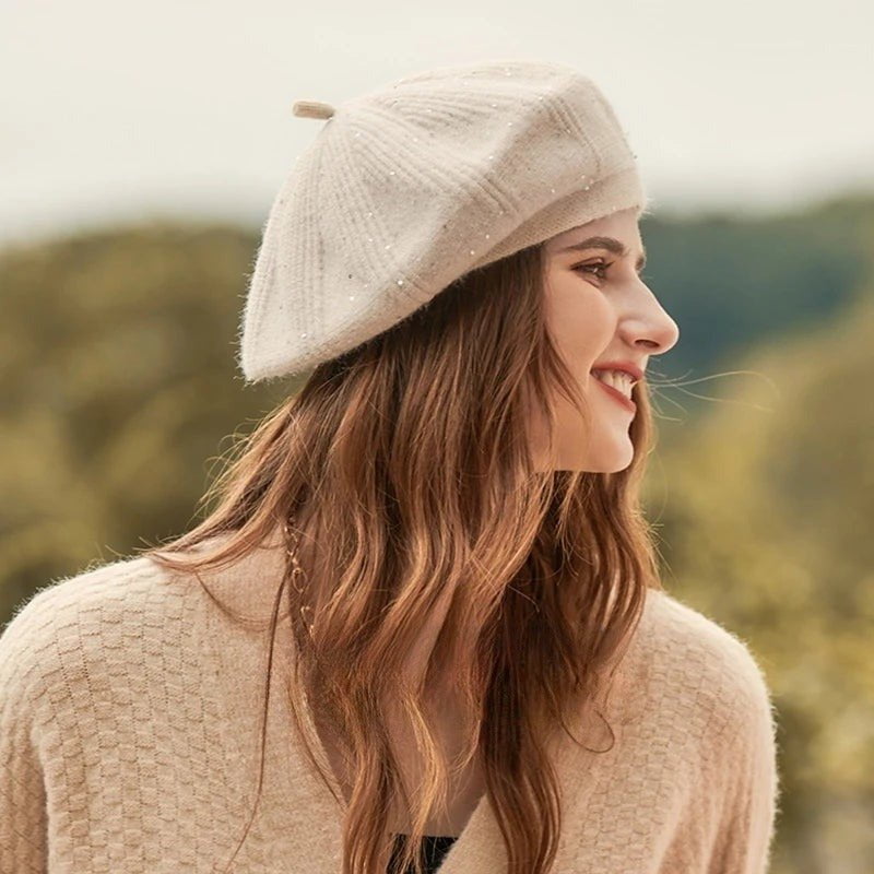 Velvet beret for women