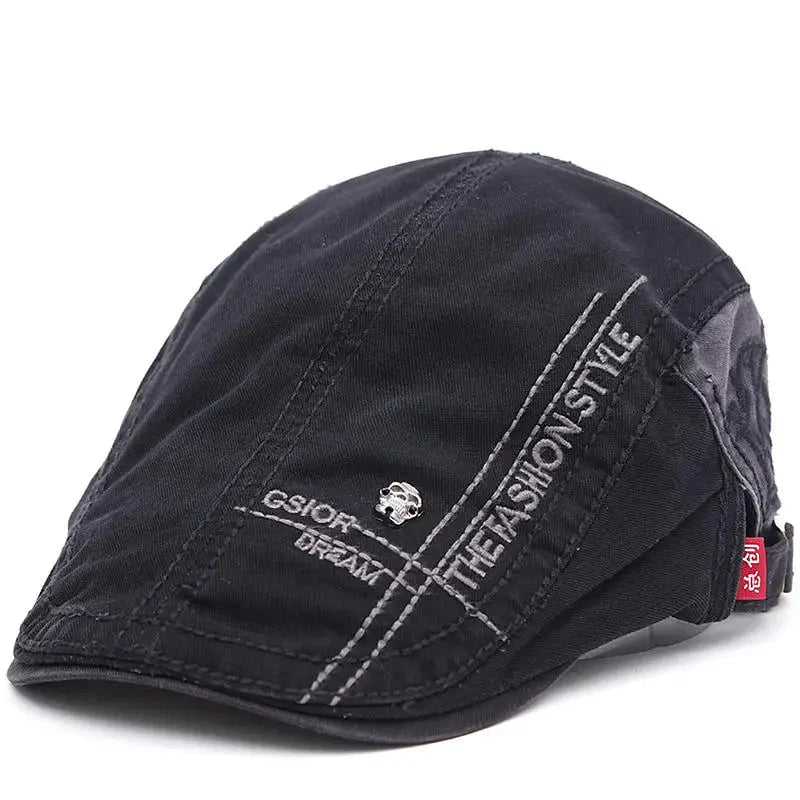 Embroidered cotton beret