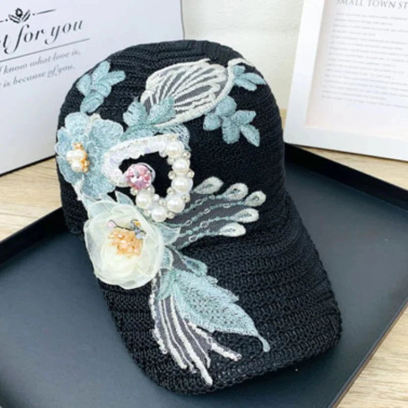 Breathable rhinestone cap