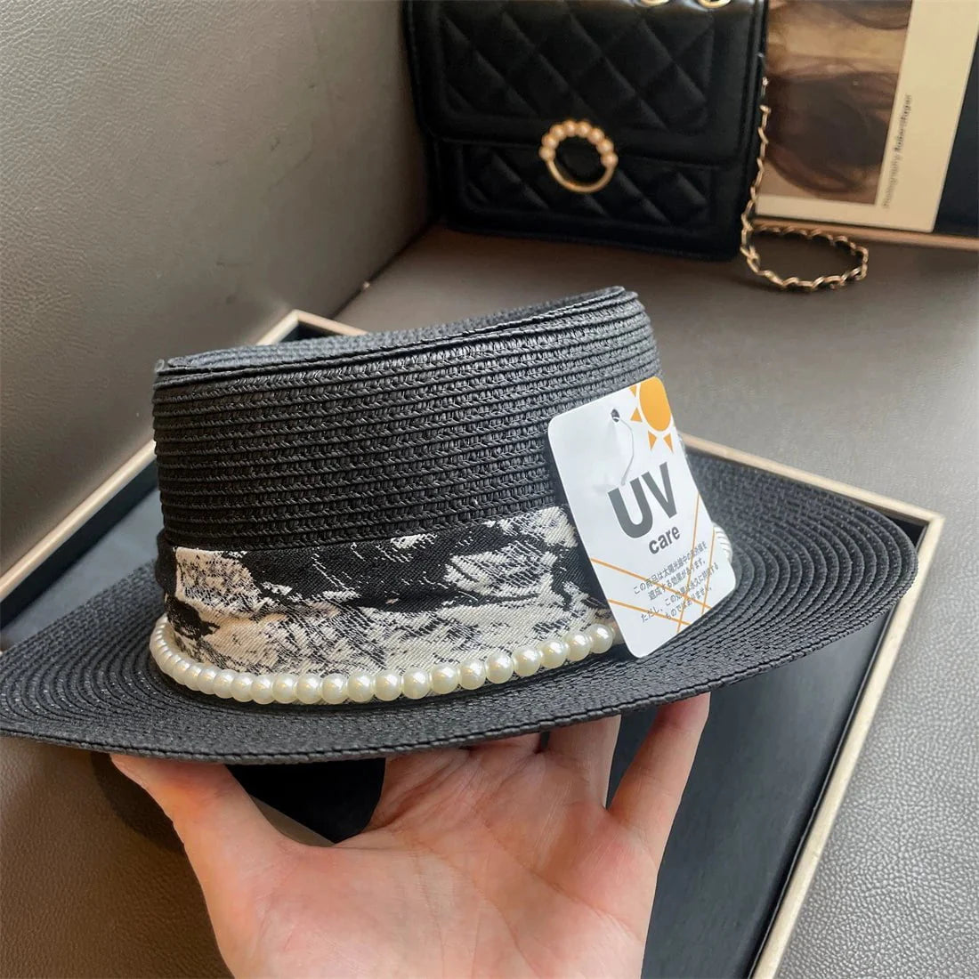 Flat-top straw hat