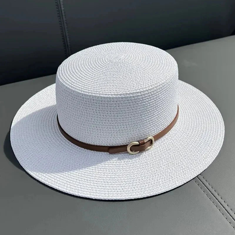Simple straw beach hat
