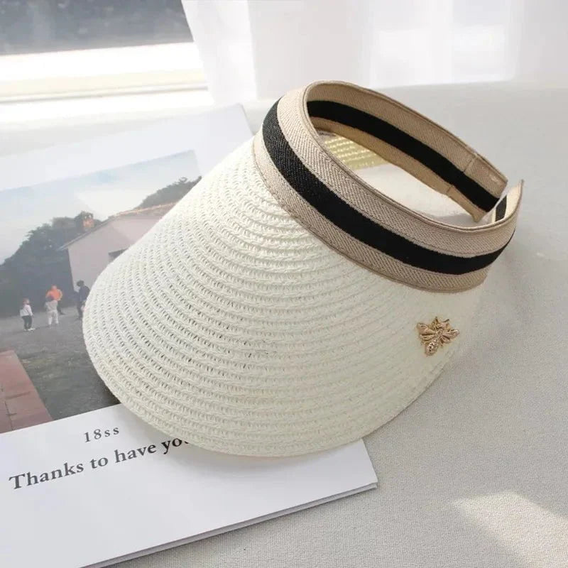Straw hat visor