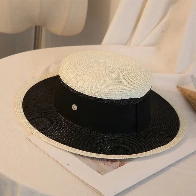 Two-tone straw hat