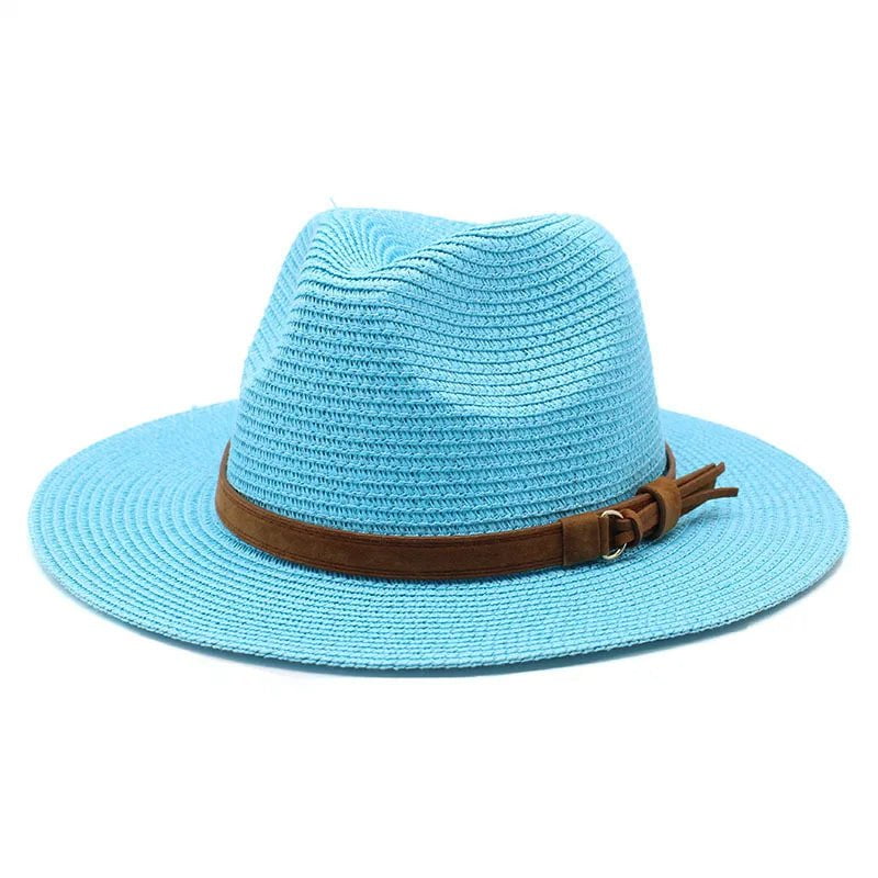 Panama hat with leather strap