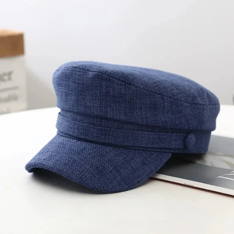 Breathable linen beret cap