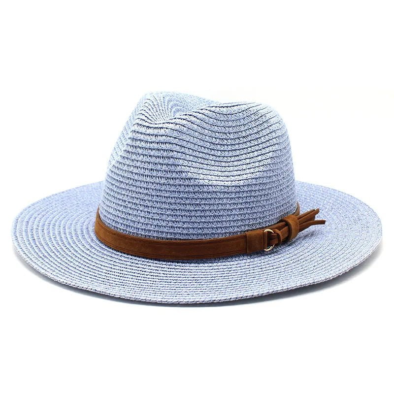 Panama hat with leather strap