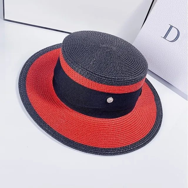 Two-tone straw hat