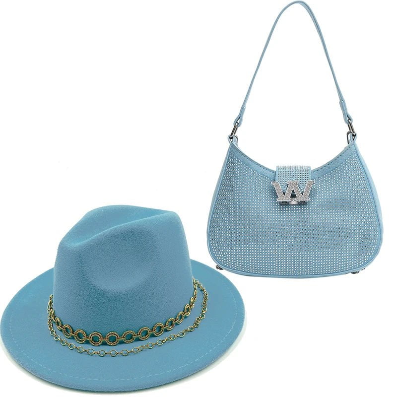 Fedora hat with large bag
