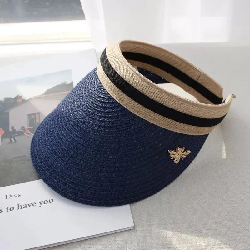 Straw hat visor