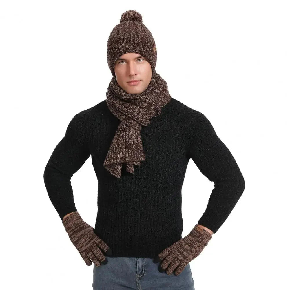 Knitted hat, scarf and gloves set