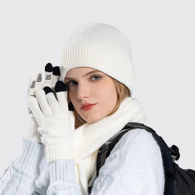 Acrylic hat, scarf and glove set