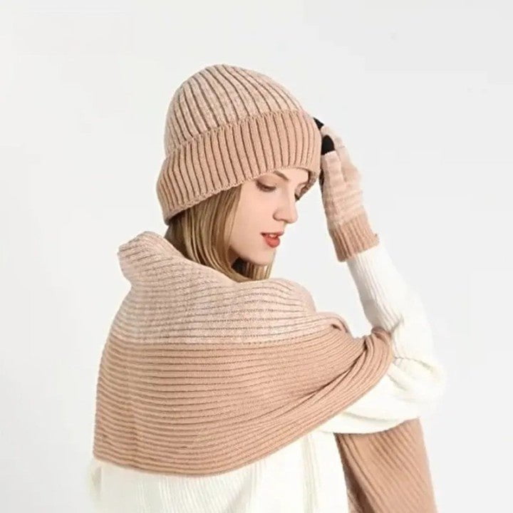 Winter hat, gloves and scarf set