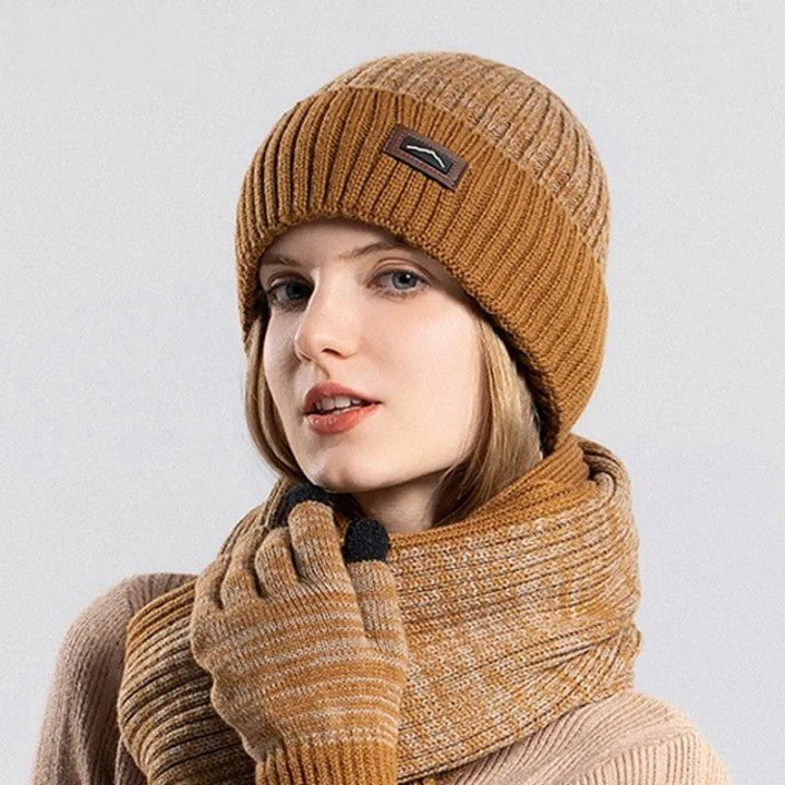 Winter hat, gloves and scarf set