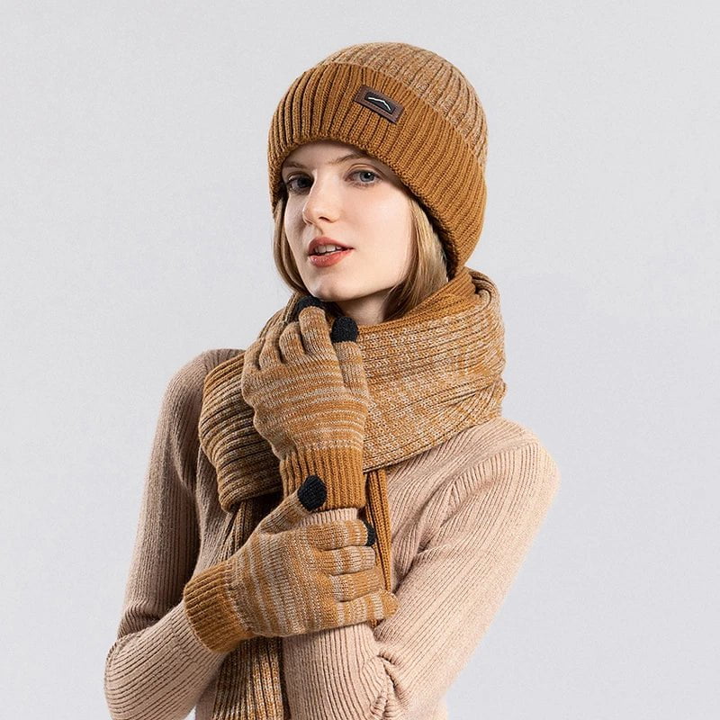 Winter hat, gloves and scarf set