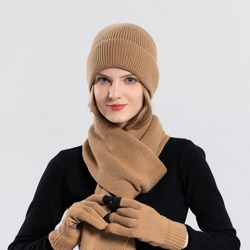 Acrylic hat, scarf and glove set
