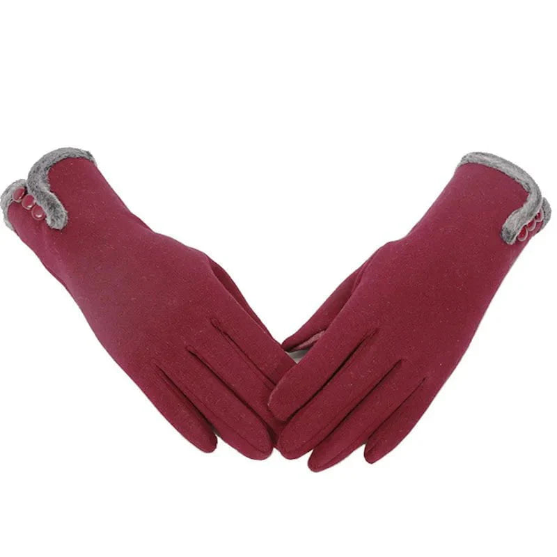 Warm faux fur gloves