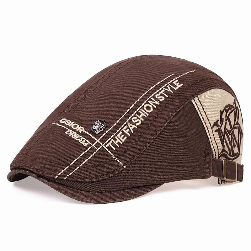 Embroidered cotton beret