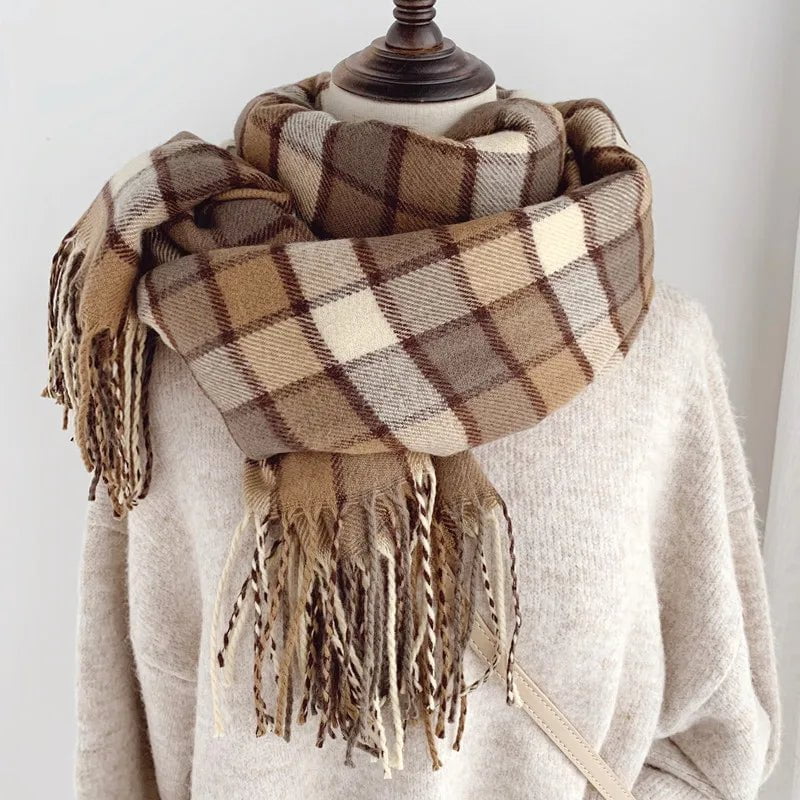Long plaid scarf