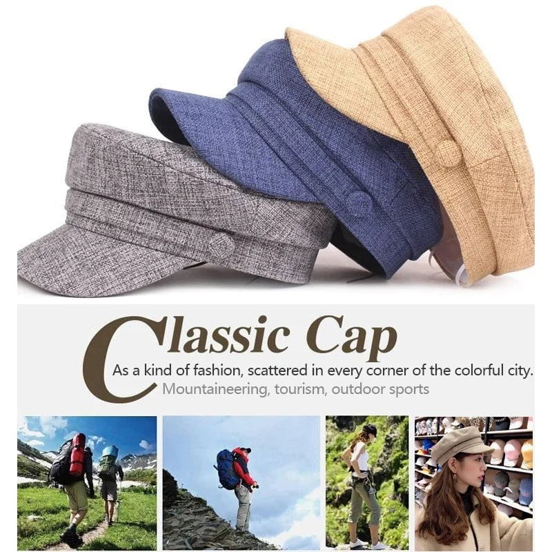 Breathable linen beret cap