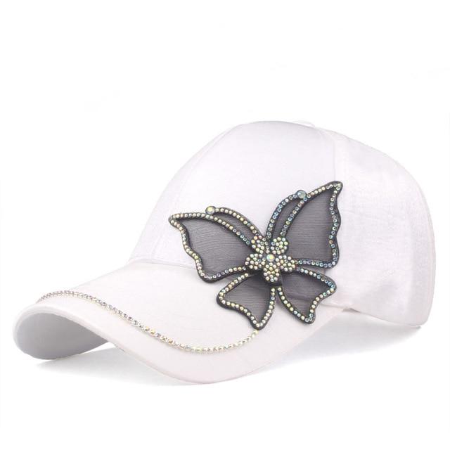 Butterfly rhinestone cap