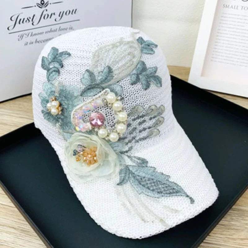 Breathable rhinestone cap