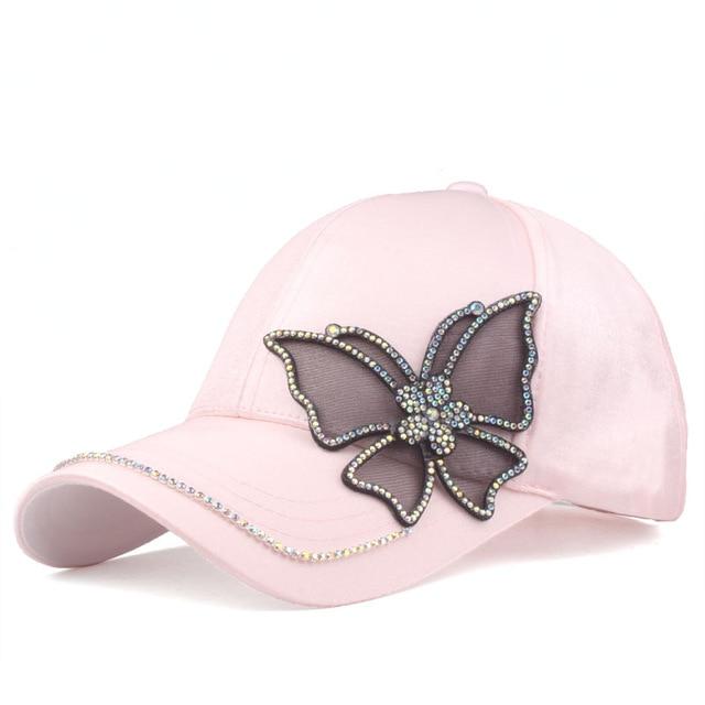 Butterfly rhinestone cap