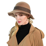 Winter wool cloche hat