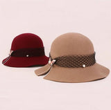 Winter wool cloche hat