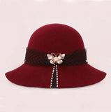 Winter wool cloche hat