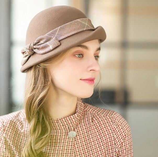 Vintage felt bell hat