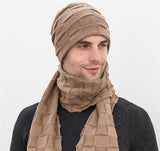 Beanie, scarf and tactile gloves