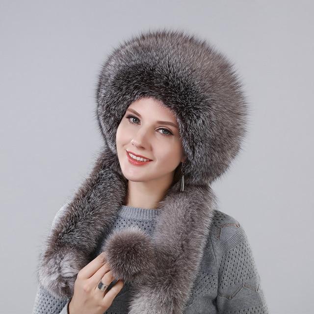 Warm hat with scarf
