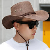 Cowboy straw hat in denim