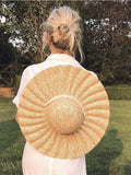 Straw hat with corrugated brim