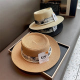 Flat-top straw hat