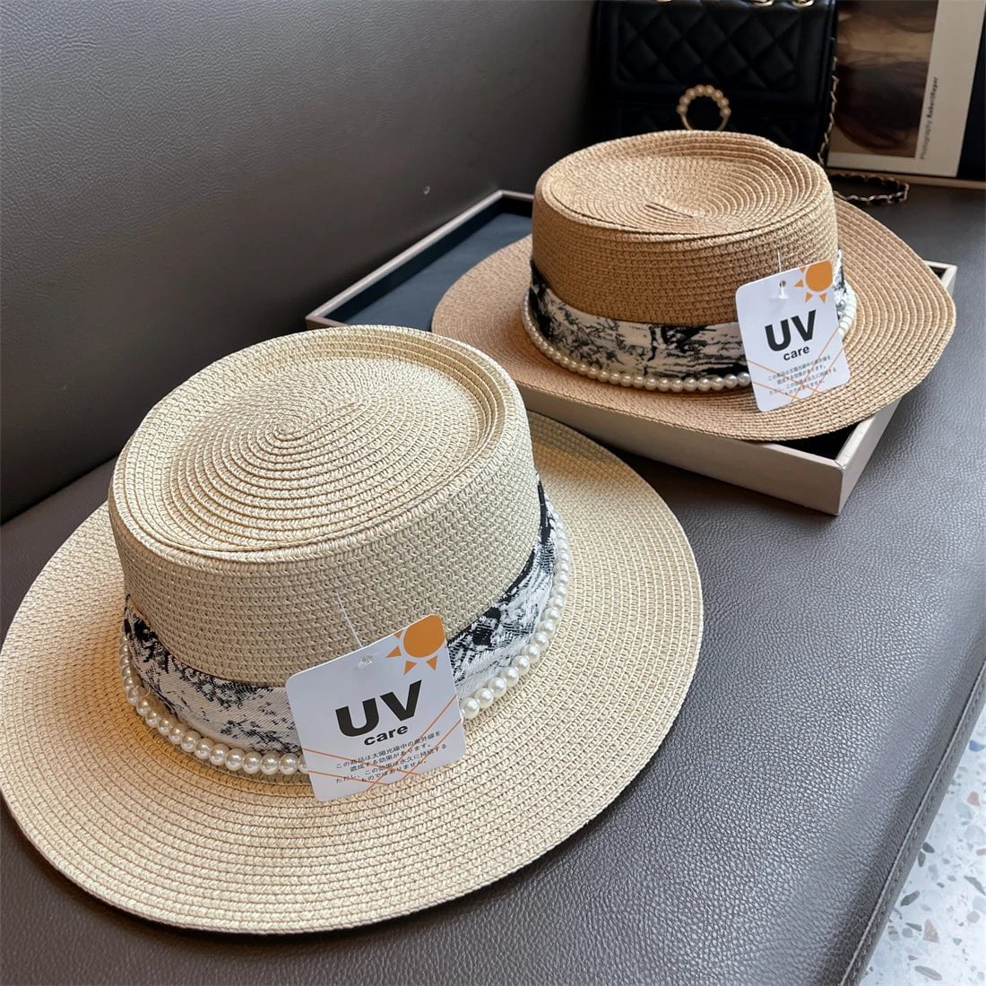 Flat-top straw hat