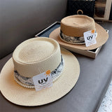Flat-top straw hat