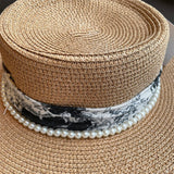 Flat-top straw hat